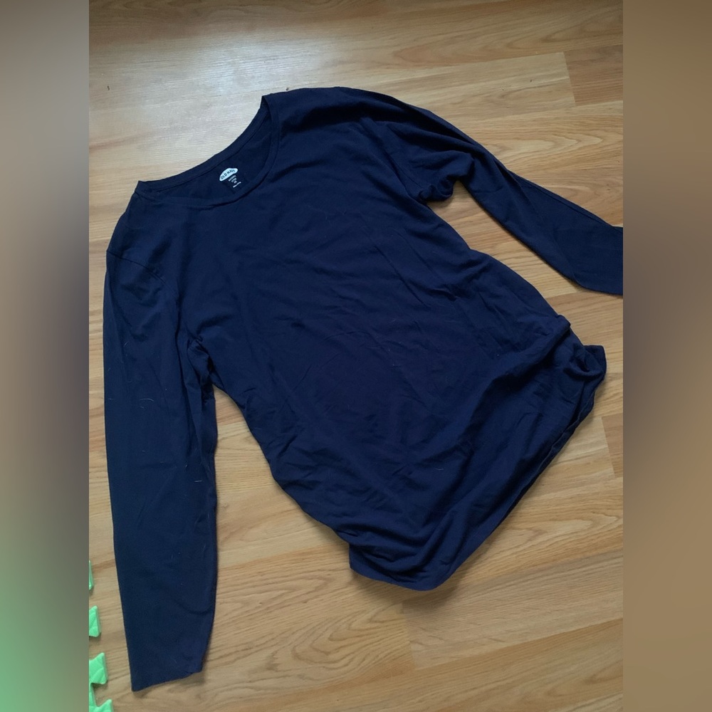 Old Navy Maternity Long-Sleeve Crew-Neck Long Sleeve Shirt - XXL - Navy